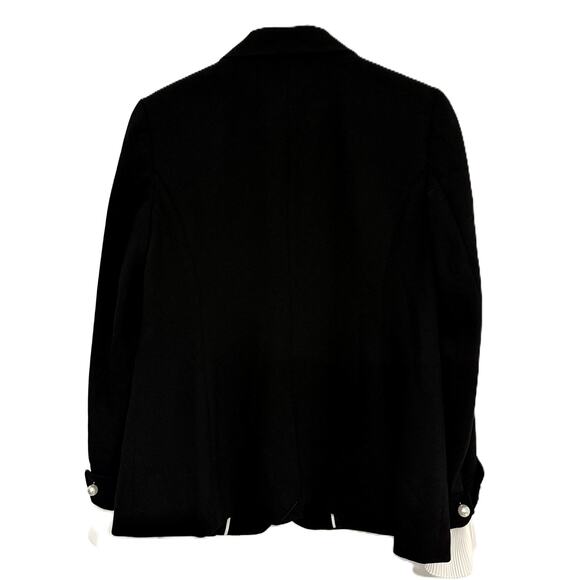 CeCe Black Women's Notched Collar Contrast Ruffled-Cuff Blazer XS - Picture 6 of 12